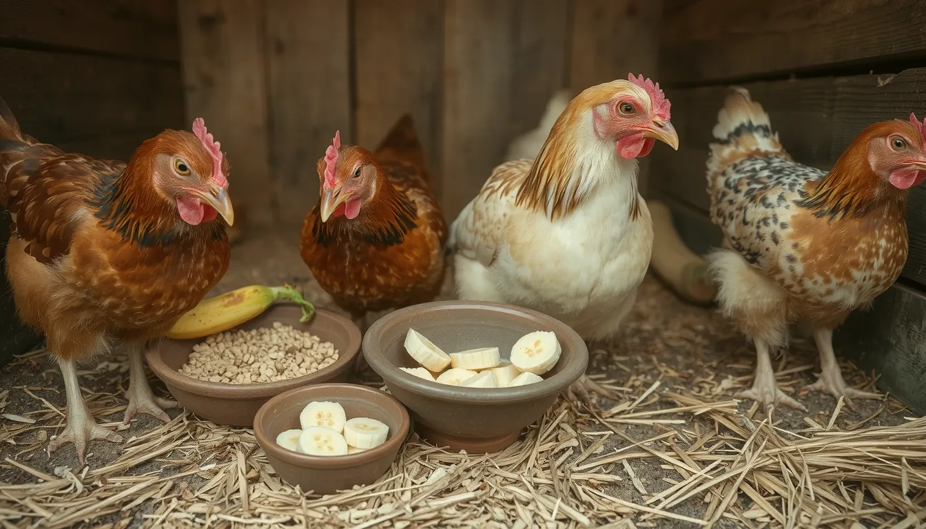 banane pour les poules