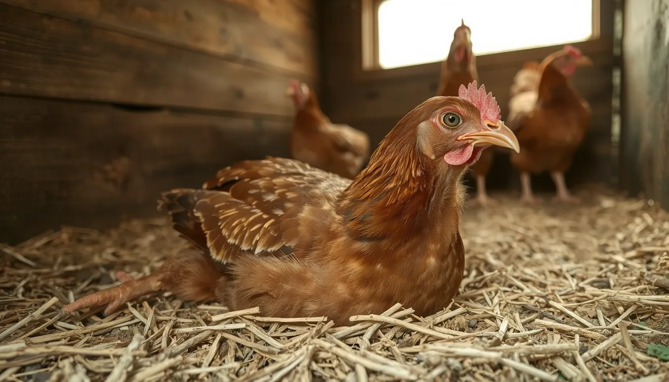 ma poule reste couchée toute la journée